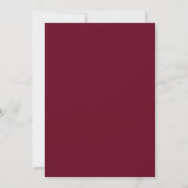 Burgundy Red Flowers Elegant Wedding Invitation Kaart (Achterkant)