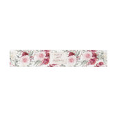 Burgundy Red Flowers Pattern Elegant Wedding Uitnodigingen Wikkel (Vlak)
