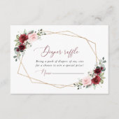 Burgundy Red Flowers, roze bloemen, luieraffle Informatiekaartje (Voorkant)