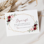 Burgundy Red Flowers, roze bloemen, luieraffle Informatiekaartje