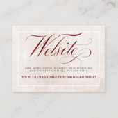 Burgundy Red Flowers Wedding Website Informatiekaartje (Voorkant)