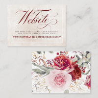 Burgundy Red Flowers Wedding Website