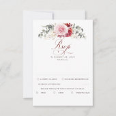 Burgundy Red Foliage Boho Wedding RSVP Kaartje (Voorkant)