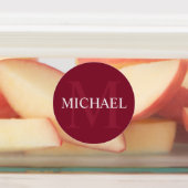 Burgundy Red - Gepersonaliseerd monogram en naam Labels (Aangebracht)