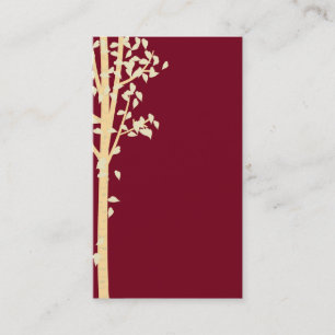 Burgundy Red Gold Aspen Birch Tree Visitekaartjes