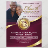 Burgundy Red & Gold Church Anniversary Flyer (Voorkant)