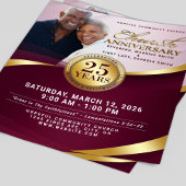 Burgundy Red & Gold Church Anniversary Flyer
