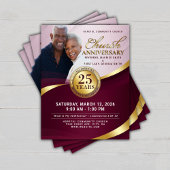 Burgundy Red & Gold Church Anniversary Flyer