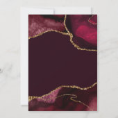 Burgundy Red & Gold Faux Glitter Agate Sweet 16 Bedankkaart (Achterkant)