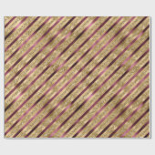 Burgundy Red Gold Glitter Stripes Cadeaupapier (Vlak)