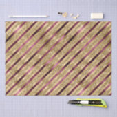Burgundy Red Gold Glitter Stripes Tissuepapier (Craft)