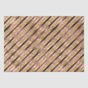 Burgundy Red Gold Glitter Stripes Tissuepapier