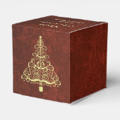 Burgundy Red Gold-kerstboom, speciaal gepersonalis Bedankdoosjes (Achterkant)