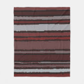 Burgundy Red Gray Mauve Taupe Stripes Patroon Fleece Deken (Voorkant)