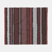 Burgundy Red Gray Mauve Taupe Stripes Patroon Fleece Deken (Voorkant (Horizontaal))