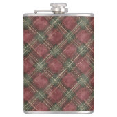 Burgundy Red Green Plaid Heupfles (Voorkant)
