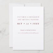 Burgundy Red Herfst Chic Script Save the Date Kaart (Achterkant)