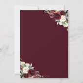 Burgundy Red Ivory Floral Vrijgezellenfeest Geomet Kaart (Achterkant)