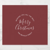 Burgundy Red Kerst stickers (Enkel label)