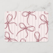 Burgundy Red Lace Lingerie Shower Details Informatiekaartje (Achterkant)