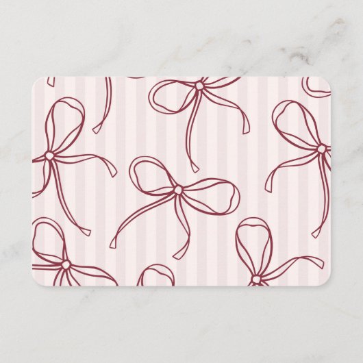 Burgundy Red Lace Lingerie Shower Details Informatiekaartje (Achterkant)