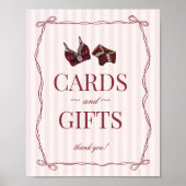 Burgundy Red Lingerie Bachelorette Cards & Gifts Poster (Voorkant)