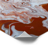 Burgundy Red Marble Abstracte Fluid Art Poster (Hoek)