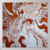 Burgundy Red Marble Abstracte Fluid Art Poster (Voorkant)