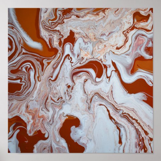 Burgundy Red Marble Abstracte Fluid Art Poster (Voorkant)