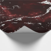 Burgundy Red Marble Silver Gray Stroke Stone Cadeaupapier (Hoek)