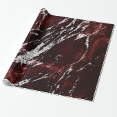 Burgundy Red Marble Silver Gray Stroke Stone Cadeaupapier (Uitgerold)
