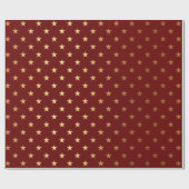 Burgundy Red Maroon Gold Stars Feestdagen Cadeaupapier (Vlak)