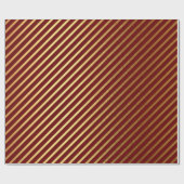 Burgundy Red Maroon Gold Stripes Lux Cadeaupapier (Vlak)