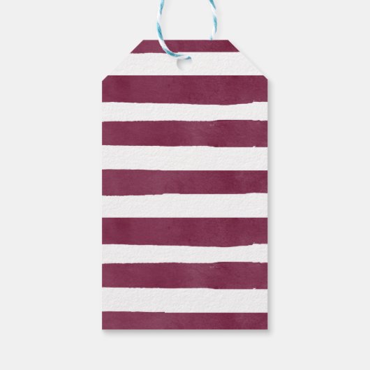 Burgundy Red Marsala Floral Dank u Label Cadeaulabel (Achterkant)