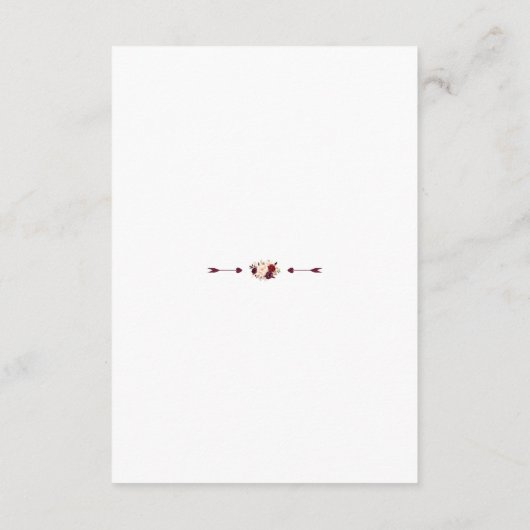 Burgundy Red Marsala Floral Hand Lettering RSVP (Achterkant)