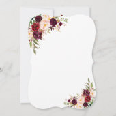 Burgundy Red Marsala Floral Handwriting Weddenscha Kaart (Achterkant)