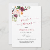 Burgundy Red Marsala Floral Vrijgezellenfeest Kaart (Voorkant)