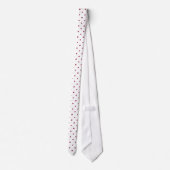 Burgundy Red Mini Polka Dot Pattern on White Stropdas (Achterkant)