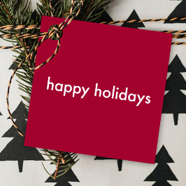 Burgundy Red Minimalist | Kerstmis in Ruby Maroon Bedankjes Labels