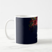 Burgundy Red Navy Blue Floral 80th Birthday Gift Koffiemok (Links)