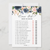 Burgundy Red Navy Blue Floral Vrijgezellenfeest ga Kaart (Voorkant)