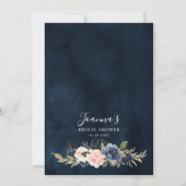 Burgundy Red Navy Blue Floral Vrijgezellenfeest ga Kaart (Achterkant)