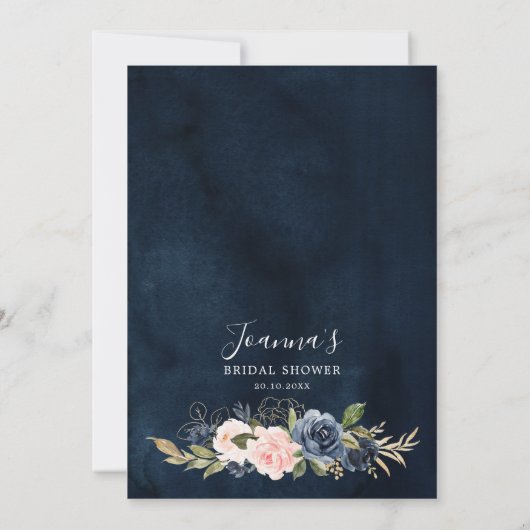 Burgundy Red Navy Blue Floral Vrijgezellenfeest ga Kaart (Achterkant)