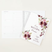 Burgundy Red Navy Blue Floral Wedding Planner (Display)