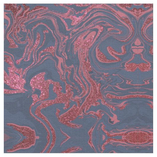 Burgundy Red Navy Blue Glitter Marble Stof (Close Up)