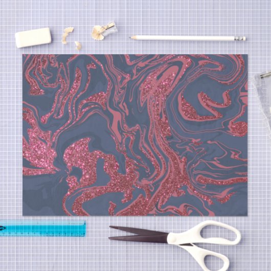 Burgundy Red Navy Blue Glitter Marble Tissuepapier (Craft)