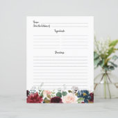 Burgundy Red Navy Blush Vrijgezellenfeest Recipkaa (Staand voorkant)