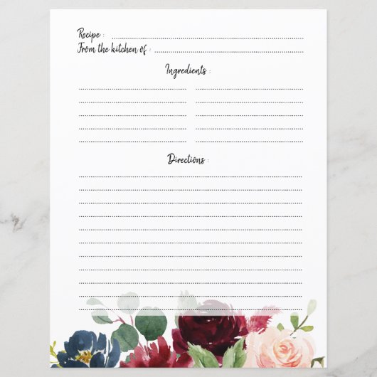 Burgundy Red Navy Blush Vrijgezellenfeest Recipkaa (Achterkant)