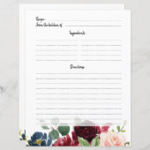 Burgundy Red Navy Blush Vrijgezellenfeest Recipkaa (Voorkant / Achterkant)