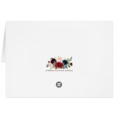 Burgundy Red Navy Floral Rustic Boho bedankt (Achterkant Horizontaal)
